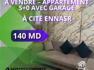 À vendre – Appartement S+0 à Cité Ennasr avec garage