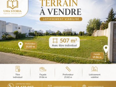 Terrain à vendre 507m² à Soukra