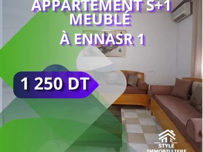 À louer – Grand Appartement S+1 meublé à Ennasr 1