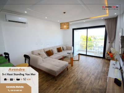à vendre appartement s+1 haut standing et vue sur mer à mahdia