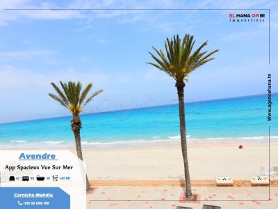 A vendre s+2 spacieux pied dans l’eau avec parking à mahdia