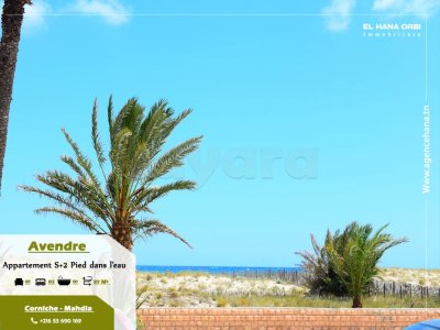 à vendre appartement s+2 pied dans l’eau sur corniche mahdia