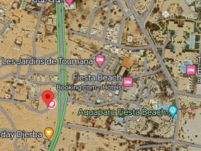 terrain 634 mètres à vendre a Djerba midoun en face de jardin toumana    .titre blue .600 mètres à plage (RXWP+WH9 Mezraya) maps  53944747