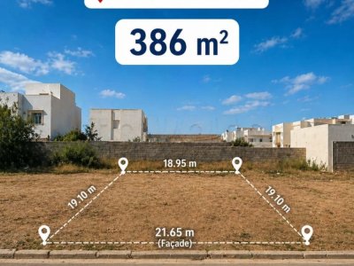 À vendre: Terrain De 386m² à Cité El Wafa, Nabeul.