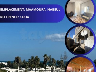 À Vendre Villa R+1  à Rénover à seulement 100 mètres de la plage à Maamoura, Nabeul