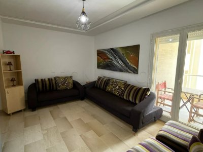 Location jusqu’au juin :  Appartement S+1 haut standing meublé dans une belle résidence avec piscine très bien placé à AFH2 Mrezga Nabeul.