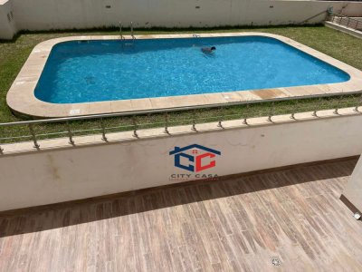 Un appartement S+2 dans une résidence gardée vue sur piscine à AFH2 Mrezga Nabeul.