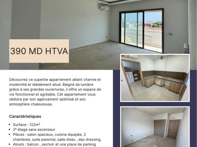 Vente Appart. 4 pièces à Riadh Landlous (Ariana Ville) - S3 390 md direct promoteur riadh andalous -
