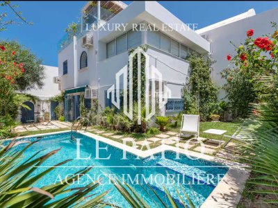 Location Maisons à Gammart (La Marsa) - Villa s3 meublée avec rooftop piscine et vue mer