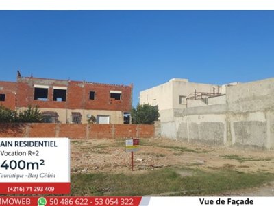 Terrain Terrain nu à Borj Cedria (Hammam Chatt) - Terrain de 400m2 à 480 d le m2 -