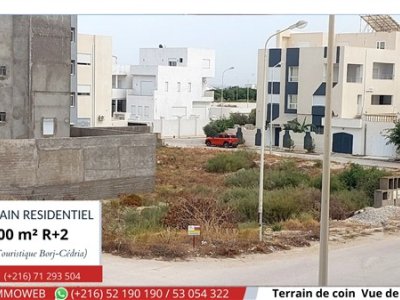 Terrain Terrain nu à Borj Cedria (Hammam Chatt) - Terrain de 400m2 à 670 tnd le m2 -
