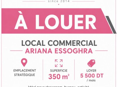Surfaces à Ariana Essoughra (Raoued) - Local commercial 350m2 à ariana essoghra -