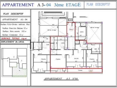 APPARTEMENT PRES DE LA BANQUE CENTRALE SOUSSE TEL : 55 52 52 55