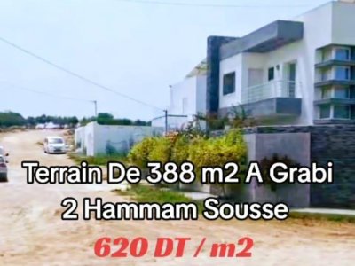 TERRAIN  DE 388 m2 A GRABI 2 HAMMAM SOUSSE