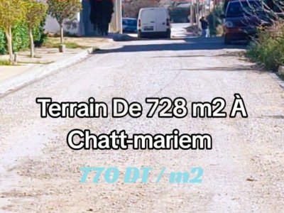 Un Terrain de 728 m2 Vue sur mer à Chatt mariem