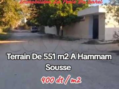 TERRAIN DE 551 m2 A HAMMAM SOUSSE