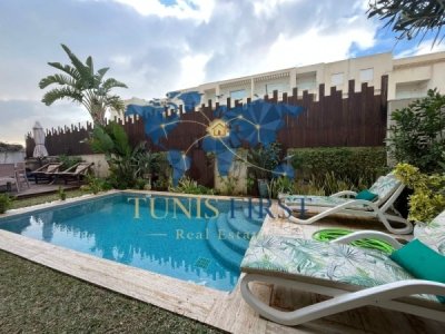A louer appartement S+2 meublé à Gammarth  avec piscine