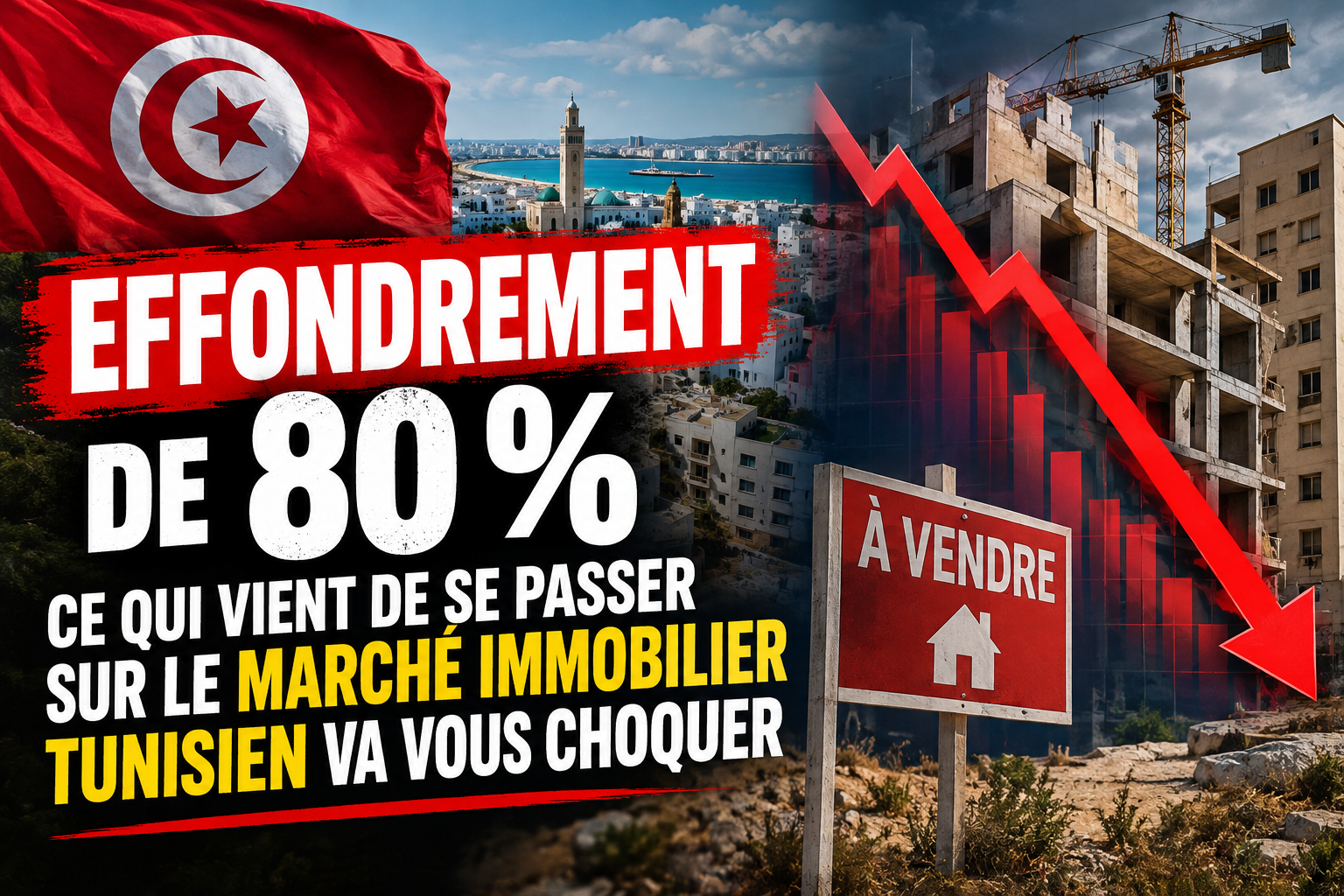Effondrement de 80 % : ce qui vient de se passer sur le marché immobilier tunisien va vous choquer